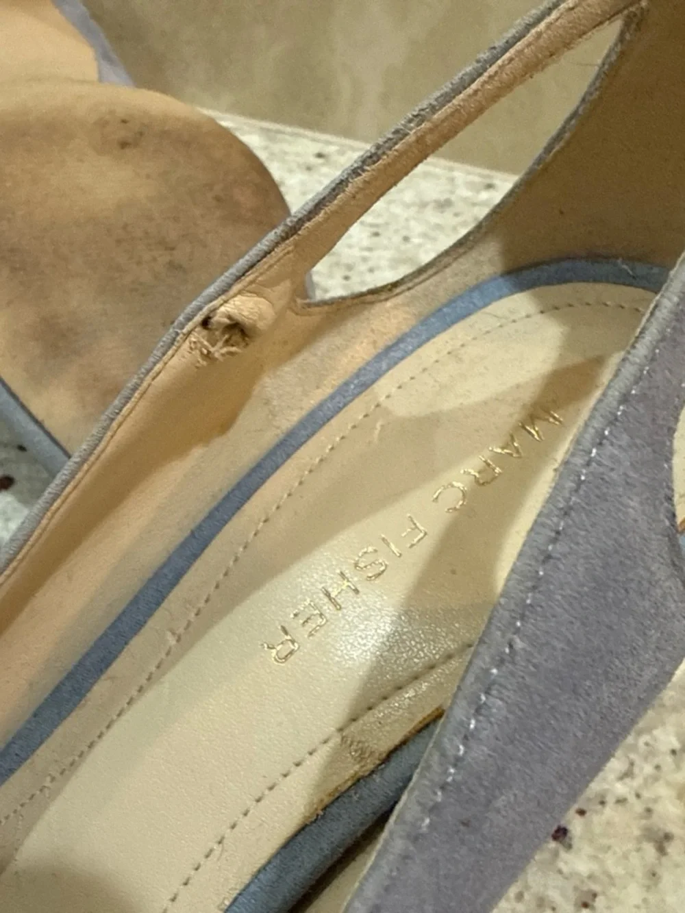 Marc Fisher Women’s Pointed Toe Slingback Pumps in periwinkle blue